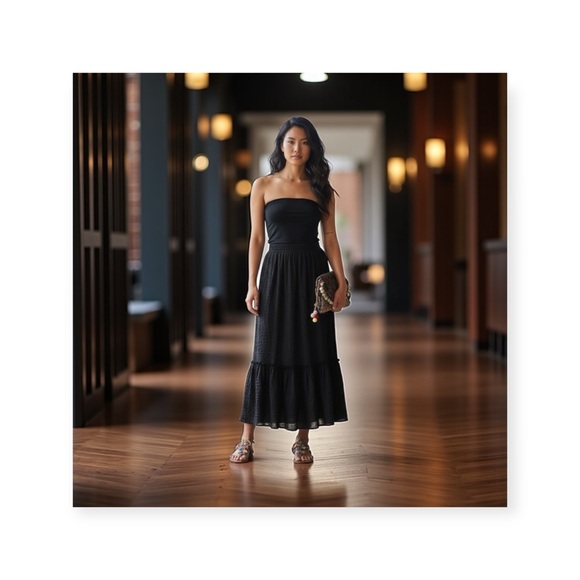 new LF Millau ๏ Floaty Net Maxi Skirt ๏ Polka Dot Lace Overlay ๏ Black ๏ XS - Picture 10 of 11